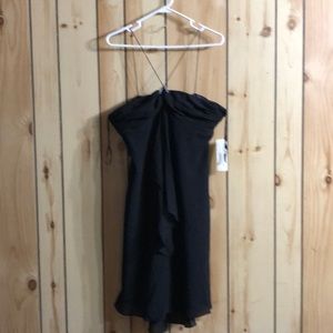 Black Short Evening Dress Size 14 Almost Strapless
